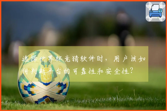 选择世界杯竞猜软件时，用户该如何判断平台的可靠性和安全性？